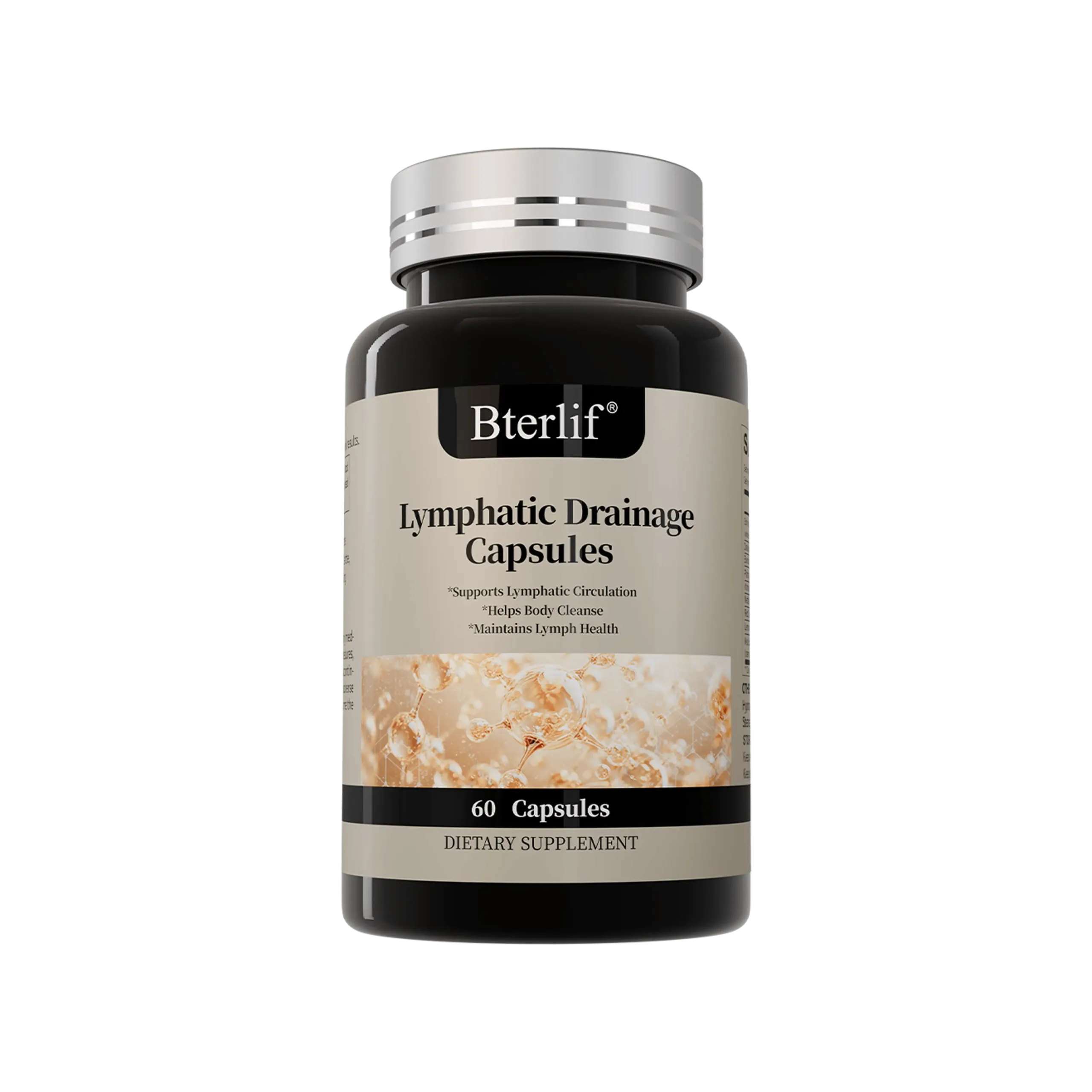 Bterlif lymphatic drainage capsules supplement bottle supporting lymph circulation detox and body cleanse 60 capsules