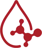 Scientific molecular formula icon in a water droplet shape indicating high bioavailability and purity