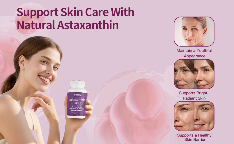 Astaxanthin natural skin care youthful bright radiant skin barrier support