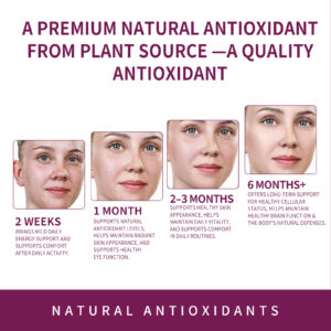 Astaxanthin natural antioxidant effects timeline 2 weeks 1 month 6 months
