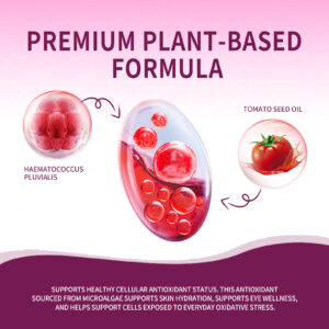 Astaxanthin premium plant based formula with Haematococcus Pluvialis and Tomato Seed Oil