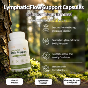 Lymphatic Flow Support capsules supports comfort bloating refreshed sensation