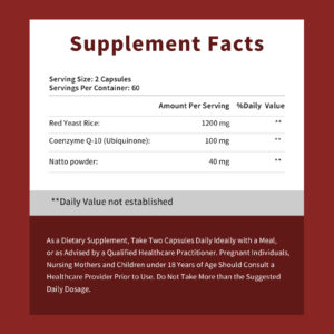 Red Yeast Rice CoQ10 capsules product detail close up