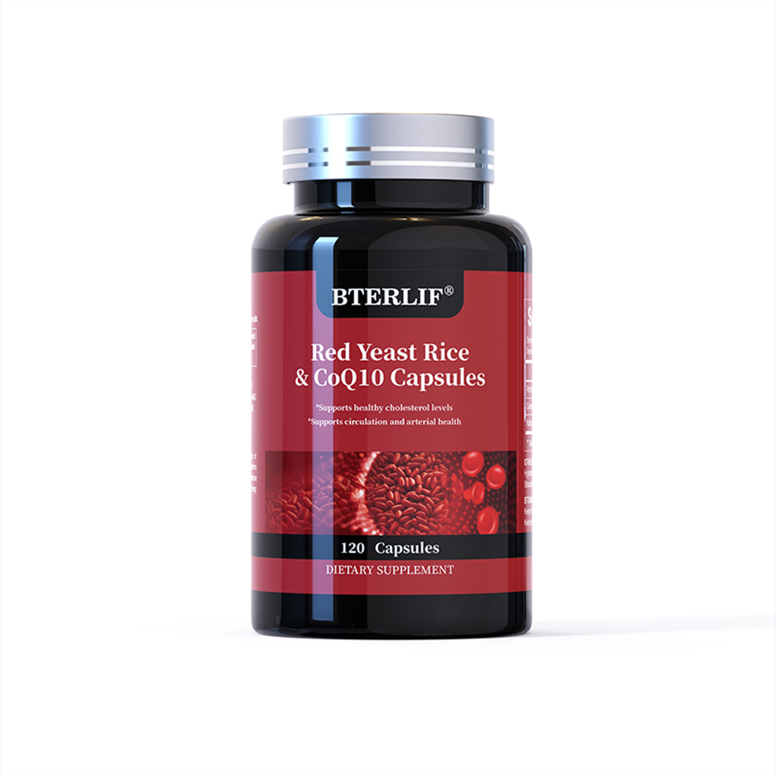 Red Yeast Rice CoQ10 capsules 120 count supplement bottle front view