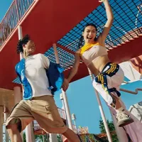 Active couple jumping outdoor vitality sport energy - bterlif supplement lifestyle